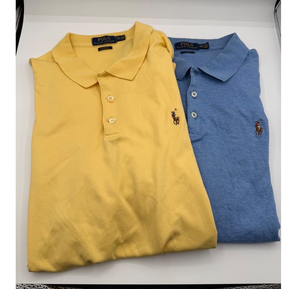Polo Ralph Lauren Other - Polo Ralph Lauren Mens XXL Classic Fit Polo Shirt Lot 2 Yellow Blue Cotton Pony